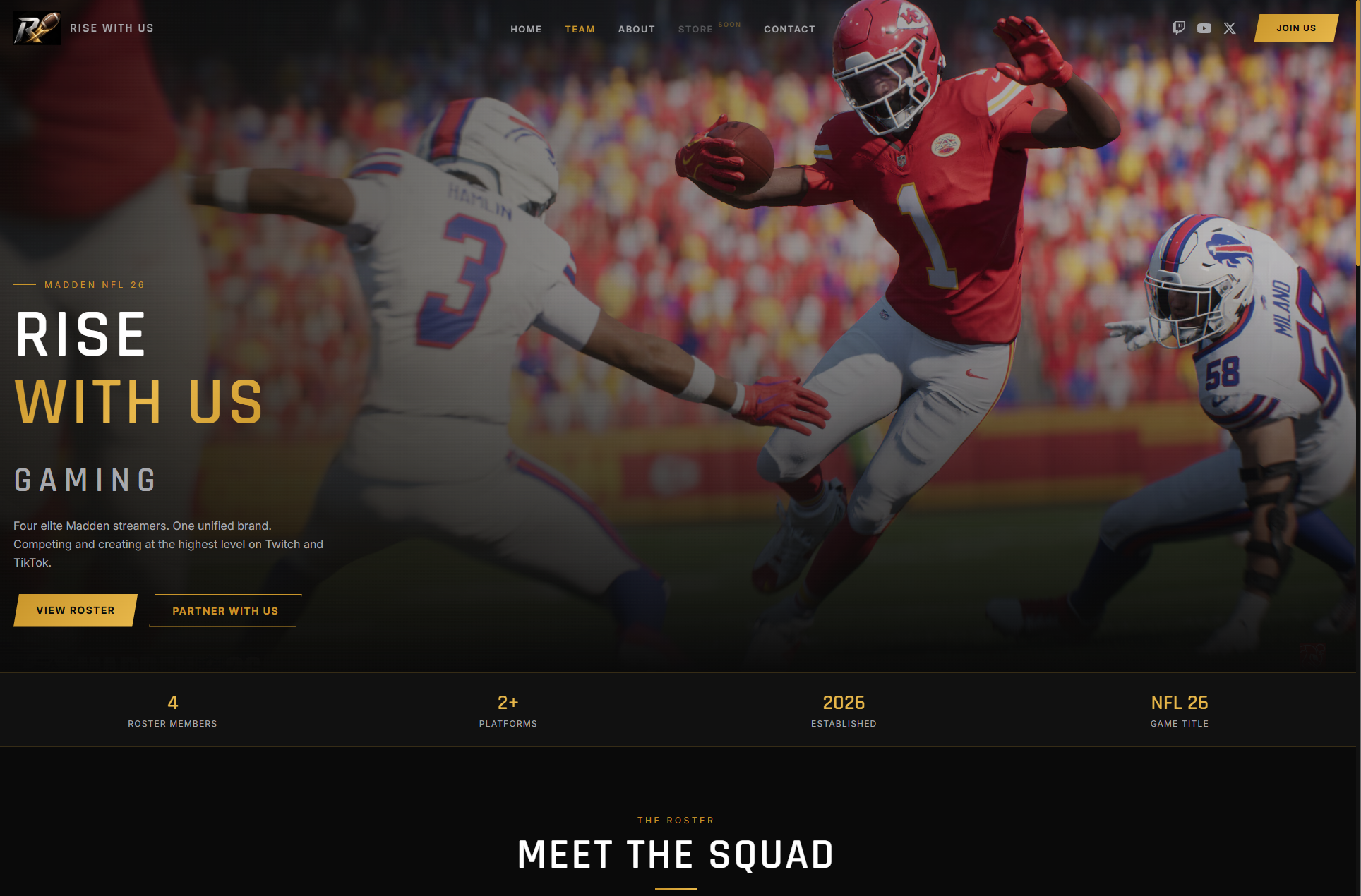 Rise With Us Gaming — Madden gaming & streaming platform